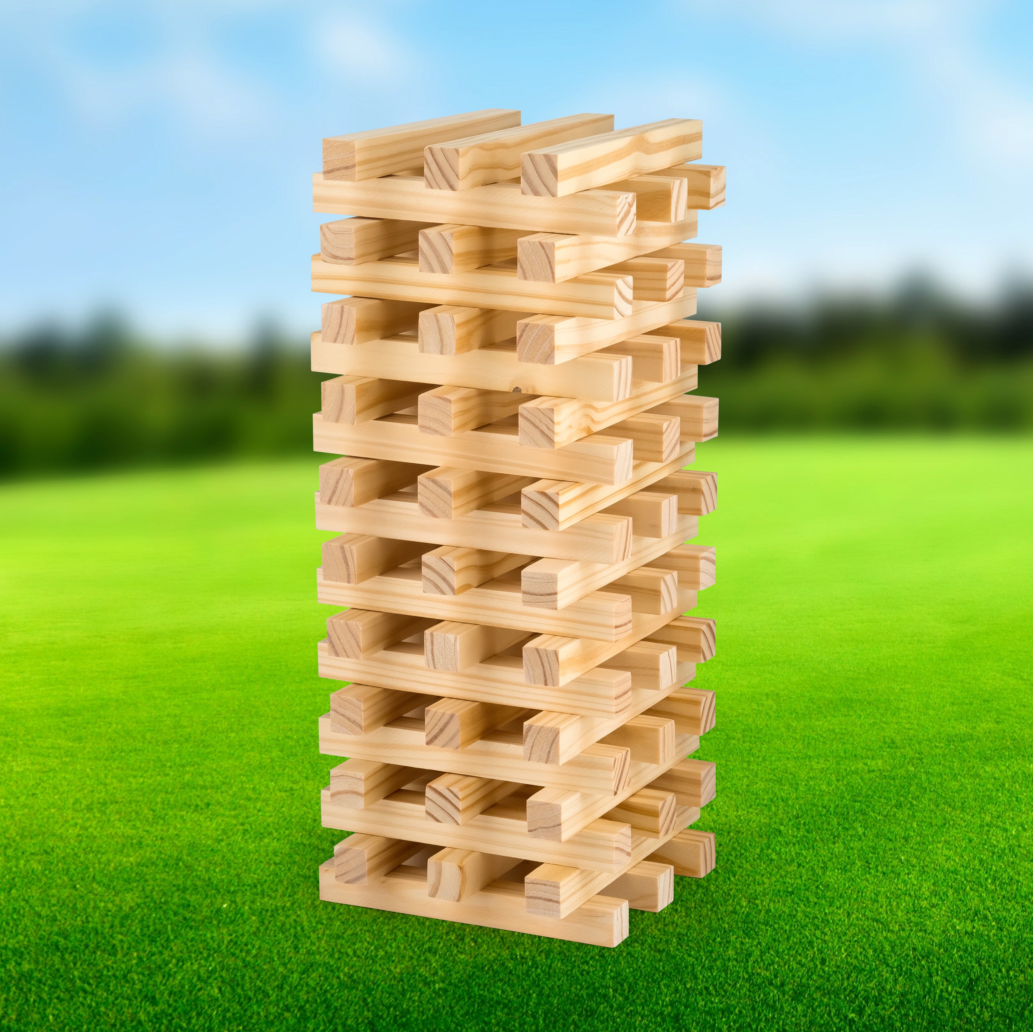 Giant Jumbo Tumbling Tumble Tower Wooden Blocks Outdoor Family Garden Game Fun Giant Jumbo Tumbling Tumble Tower Wooden Blocks Outdoor Family Garden Game Fun
